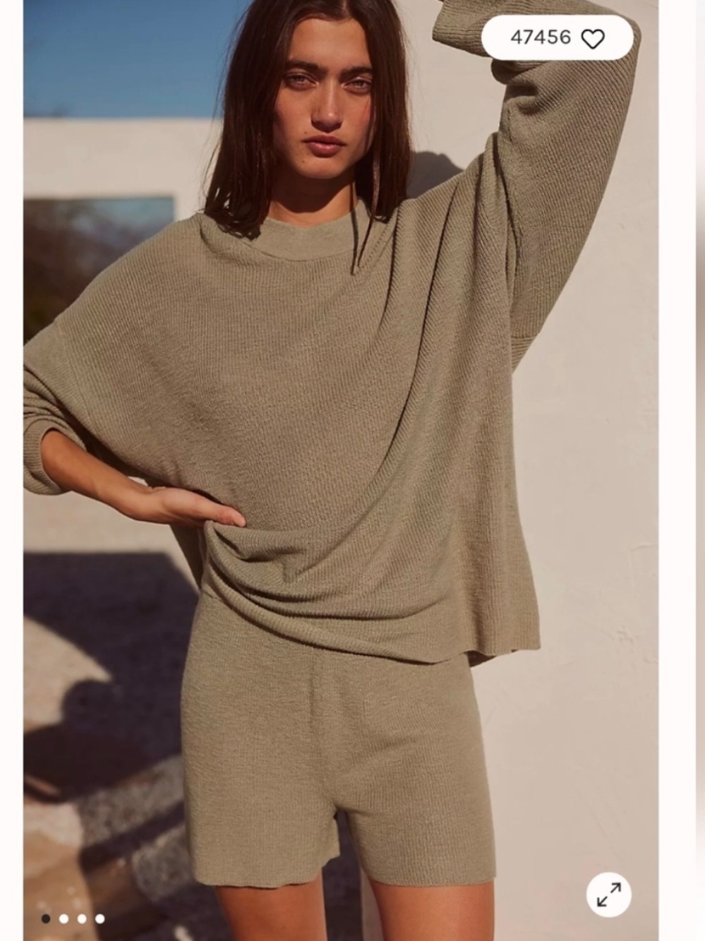 Free People Beach Malibu solid surf knit crewneck Sweater Size M Chic Boho 90s